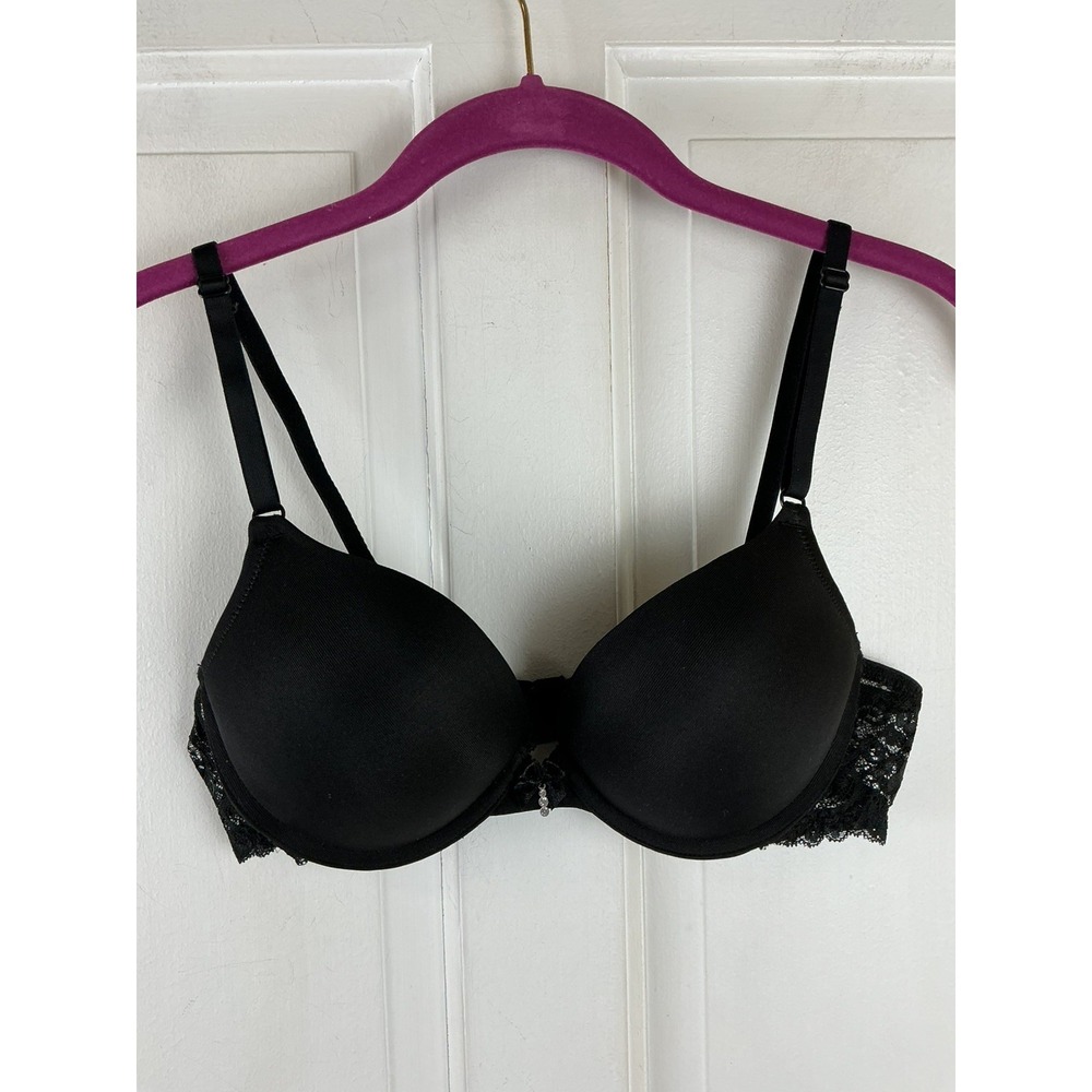 Smart and Sexy Perfect Push Up Bra Black Lace 36A T-Shirt Bra SA276 NWOT